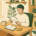 Ondernemer aan houten bureau bekijkt papieren factuur naast open kasboek, euromunten en dampende koffie in warm ochtendlicht.